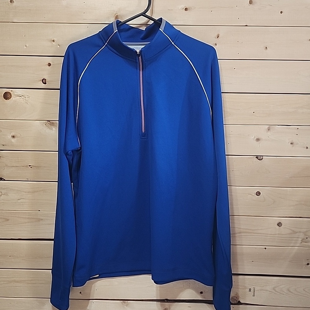 Robert Graham XL Navy Blue Curson Classic-Fit 1/4-Zip Neck Sweater Size Large